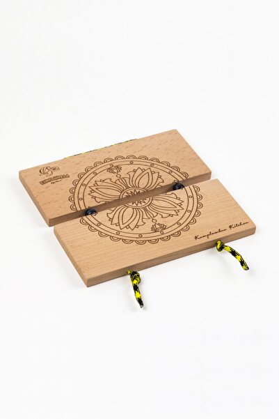 Manvanbaa Desen Lüx Dekoratif Ahşap Nihale Tencere Tava Çaydanlık Altlığı 165mm X 150mm