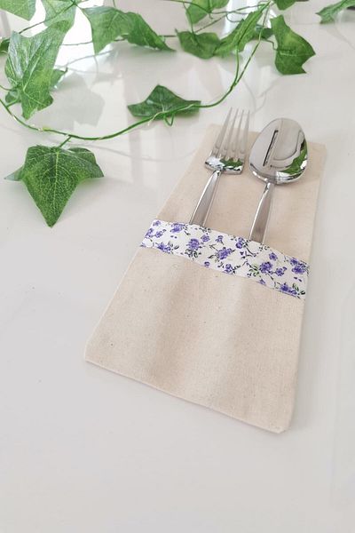 Emtory Home 6 Pieces of Spring Floral Linen Spoon Holder Service Presentation