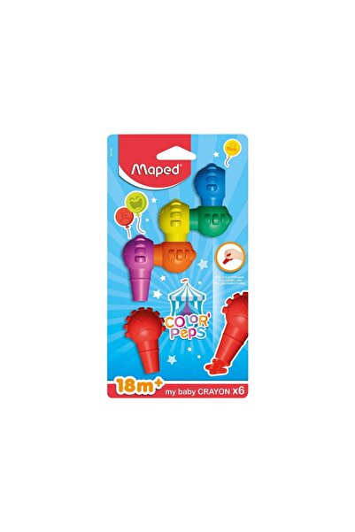 Maped Восъчни пастели, пластмасови, Color Peps Baby, 6 цвята/комплект,