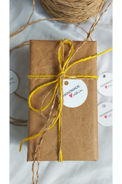 Çikoleyt Design White Handmade Perforated Label 4x4cm 50 Pieces