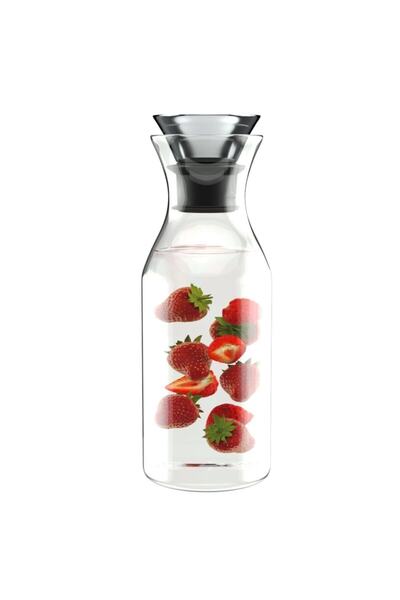 Linan Ware Linanware Karaf Sürahi Cam Şişe Çelik Kapak 1200 ml
