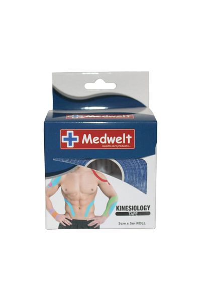 MEDWELT أشرطة الألم شريط كينيسيو أزرق 5 سم * 5 م