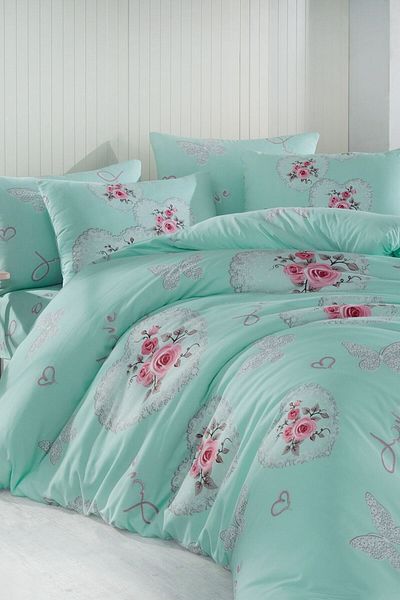 Cotton Life Διπλό Σετ Πικέ με στάμπα Alice Mint