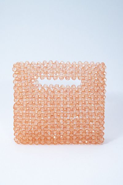 Sun Pieces Vai Orange Bead Bag Handbag, Clutch Bag, Handmade Bag