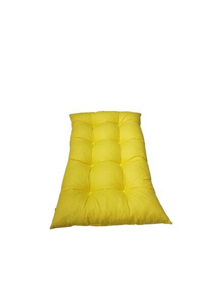 Mazi Home Yer Minderi 120 Cm X 80 Cm -sarı Minder Düğmeli
