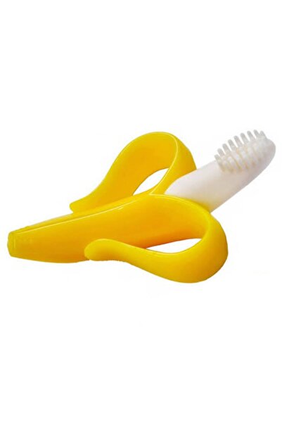 Genel Markalar Bebek Muz Diş Kaşıyıcı Banana Diş Fırçası Sarı