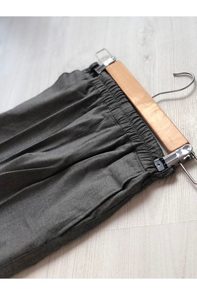sevdalı Pantaloni de școală gri cu talie elastică