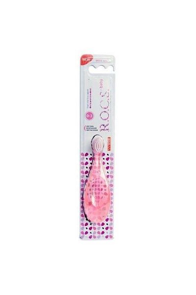 R.O.C.S. Pink Extra Soft Baby Toothbrush - 0-3 Months