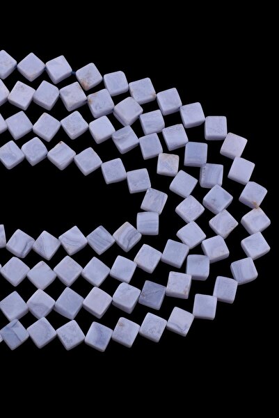 Dünya Doğal Taş 8x8 mm tăiat pătrat de piatră de calcedonie - Dz4101