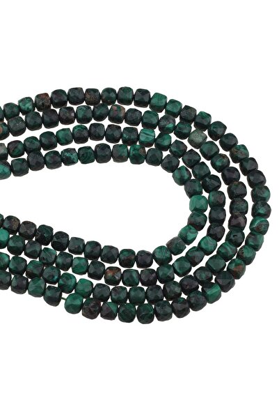 Dünya Doğal Taş 4x4 mm Malahit (Malachit) tăiat în fațete - Dz3932
