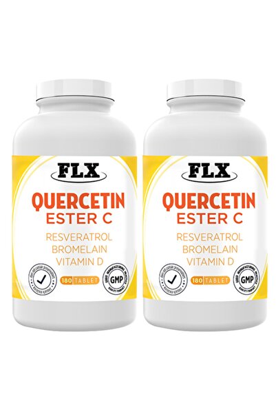 FLX Quercetin Ester C Resveratrol Bromelain Vitamin D Magnezyum Aserola 180 T...