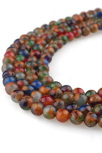 Dünya Doğal Taş 6 мм цветен опал ахат серия - Dz4074-r