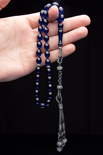 OTTOTESBİH Hediyelik Tesbih, Hızır Çakırbeyli Tesbih, Parlament Mavisi Ateş Kehribar Tesbih