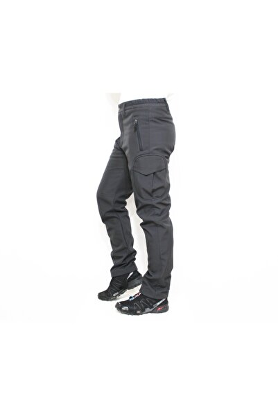 Mudwill Erkek Gri Kargo Cepli Kışlık Softshell Pantolon