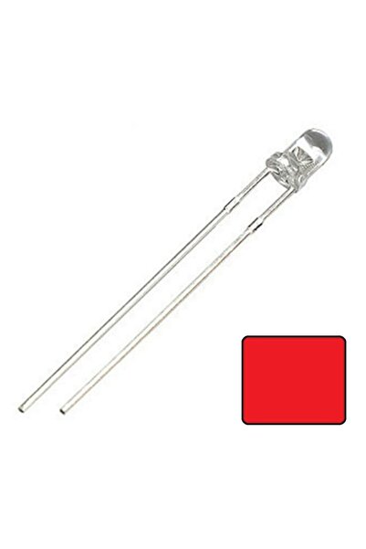 Genel Markalar 3mm Şeffaf Kırmızı Led - 2000-3000 Mcd - 10 Adet