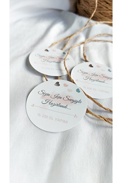 Çikoleyt Design Sizin Için Sevgiyle Hazırlandı Delikli Etiket (5x5cm) 50 Adet