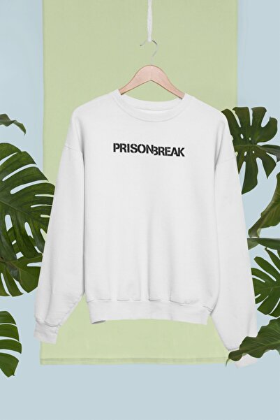 FUWEAR %100 Pamuk Oversize Kalıp Prison Break Tasarımlı Unisex Sweatshirt