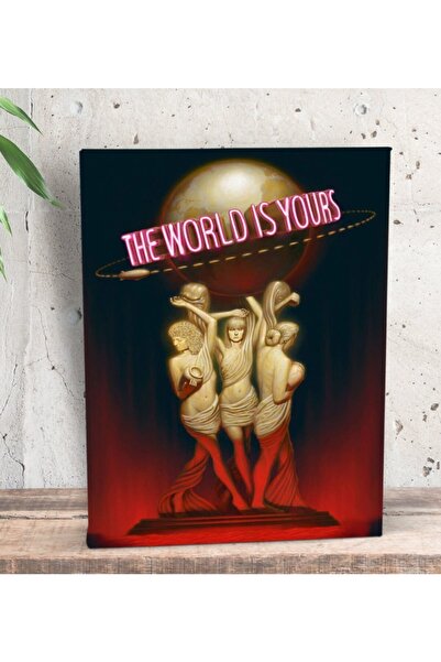 Bk Gift Gift The World Is Yours Tasarımlı Dekoratif Mini Kanvas Tablo 15x20cm-1