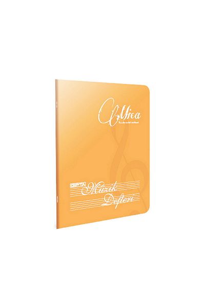 Gıpta Mica A4 40 Sheets Plastic Cover Music Notebook Dark Yellow (1701)