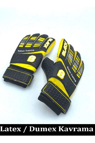 Povit Black Salton Training Latex Grip Goalie Gloves Yellow