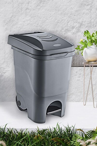 Hanne Garden Life 60 lt Çöp Kovası 38x41x70 Cm, Pedallı Kapak Bahçe Ve Endüstriyel Çöp Kovası