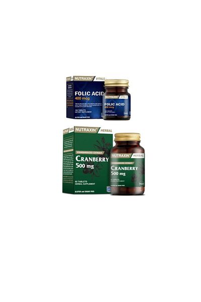 Nutraxin 400 Mcg Folic Acid + Cranberry (1000 Mg 60 Tablets)