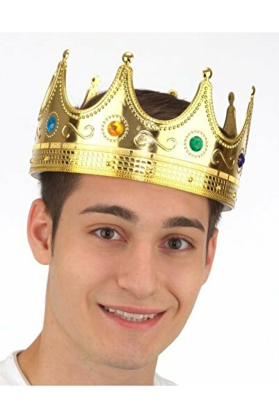 Parti dolabı Gold Yetişkin Kral Tacı Sert Plastik Altın Rengi 55 cm