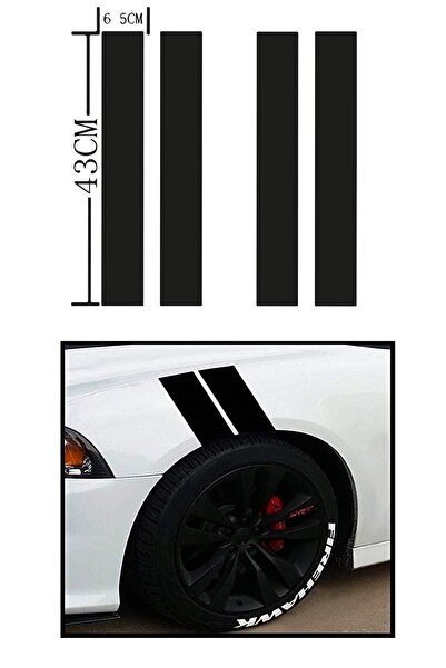 Dijitonline 2 Adet Çift Çamurluk Şerit Sticker - 43x13cm