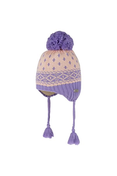 Kitti 1-3 Years Narrow Fit Baby Beanie with Purple Pompom