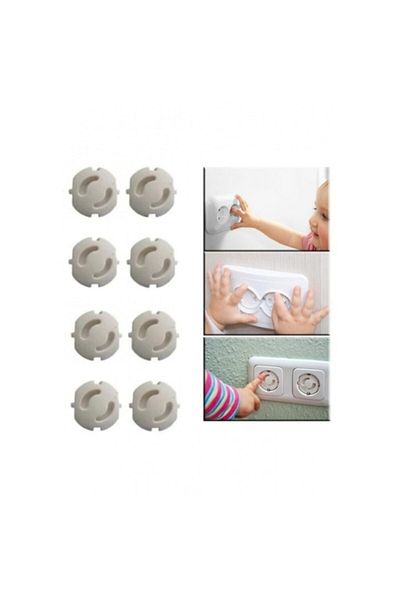 Eynel 8Pcs Plastic Socket Protector Concealer For Babies Child Safety Socket Protection Safety Lock