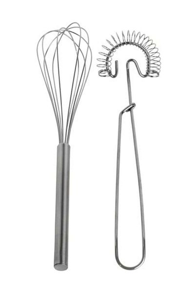 AKCAKESE 2-Piece Whisk Double Whisk Set Metal