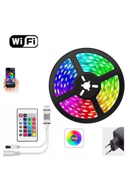 exeo Wifi Rgb 3 Çipli Şerit Led Işık Silikonlu Su Geçirmez 5 Mt