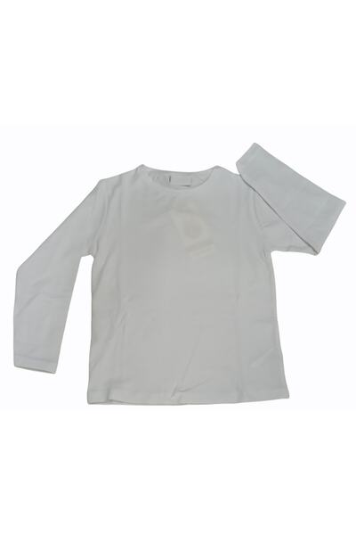 özdemirli bebe Basic Düz Bisiklet Yaka Uzun Kollu Likralı Badi Sweat T-shirt