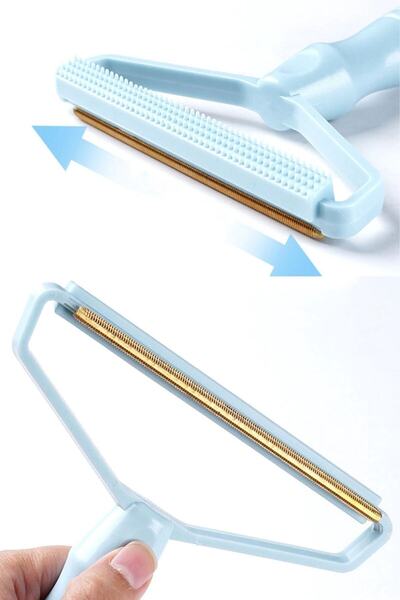 Buffer 2 bucăți de haine din plastic cu două fețe pentru pulover - colector portabil pentru curățarea pufurilor