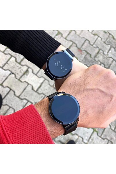 İSTLİV Unisex Siyah Çift Klipsli Kol Saatleri