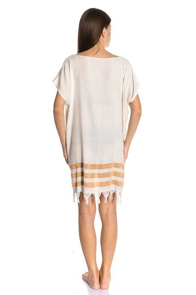 Dokubba Γυναικείο πορτοκαλί Peshtemal Bamboo Cotton Woven Beach Φόρεμα