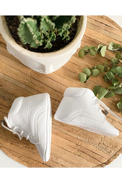 Li Puna White 100% Leather Baby First Step Boots
