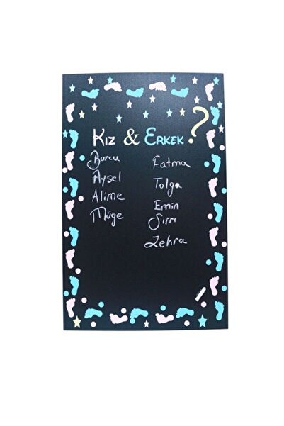 Yavuz Süs Cinsiyet Tahmin Yazı Tahtası & Tebeşir