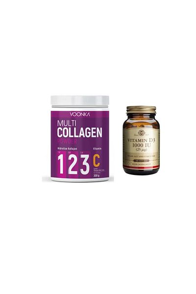 Voonka Multi Collagen in PowDer Form - PowDer Type 1,2,3 + D3 1000 Iu 25 Mcg 100 Capsules