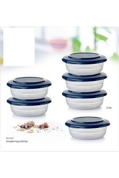 Tupperware Set of 6 Crystal Bowls - 275 ml Dark Blue