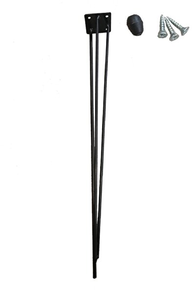 Evnalia 46 Cm Metal Firkete Ayak Masa Orta Sehpa Zigon Kütük Kaşıklık Sandık Siyah Dıy (1 ADET AYAK)