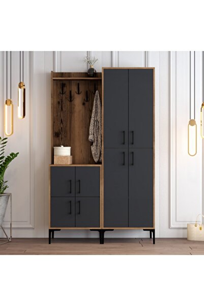 Variant Mobilya Berlin Ba Portmanto - Ceviz / Antrasit