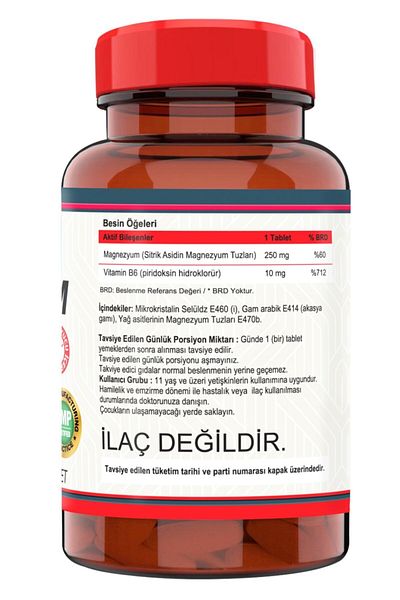 Nevfix Vitamin B6 10 Mg Magnesium Citrate 250 Mg 120 Tablets Magnesium Citrate