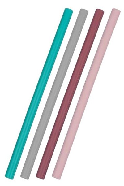 OiOi Silicone Straws 4 Piece Pink Set