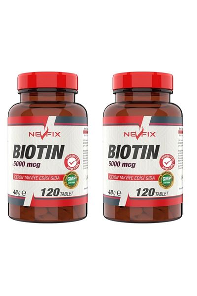 Nevfix Biotin 5000 Mcg 120 Tablet X 2 Boxes