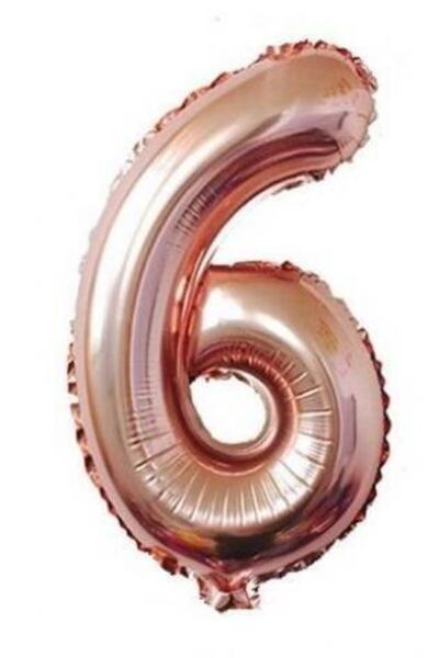 kidspartim 6 Number Rose Gold Foil Balloon 40 Inch 100 cm