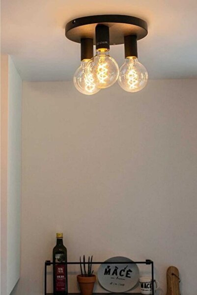 BSA LIGHTING Loya 3'lü Siyah Tavan Avize