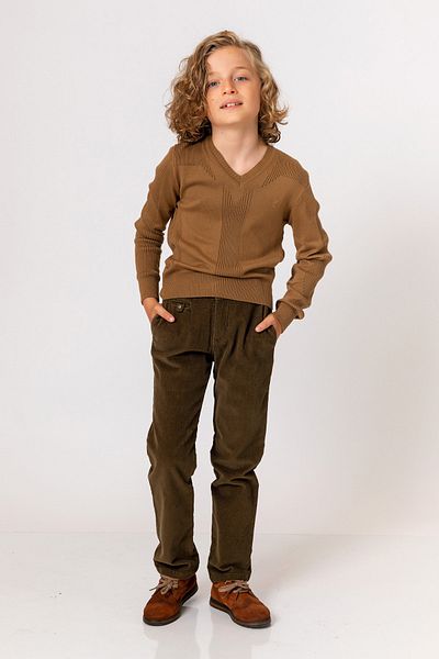incity Boy's Khaki Velvet Trousers
