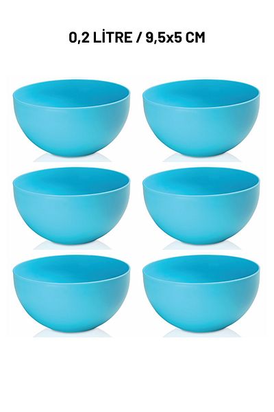 Melkan Home Round Mini Bowl Set 0.2 Liter X 6 Pieces Turquoise