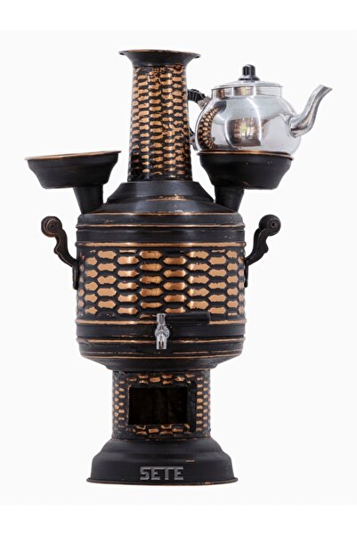 Sete Bakır Semaver 5 lt Siyah Eskitmeli